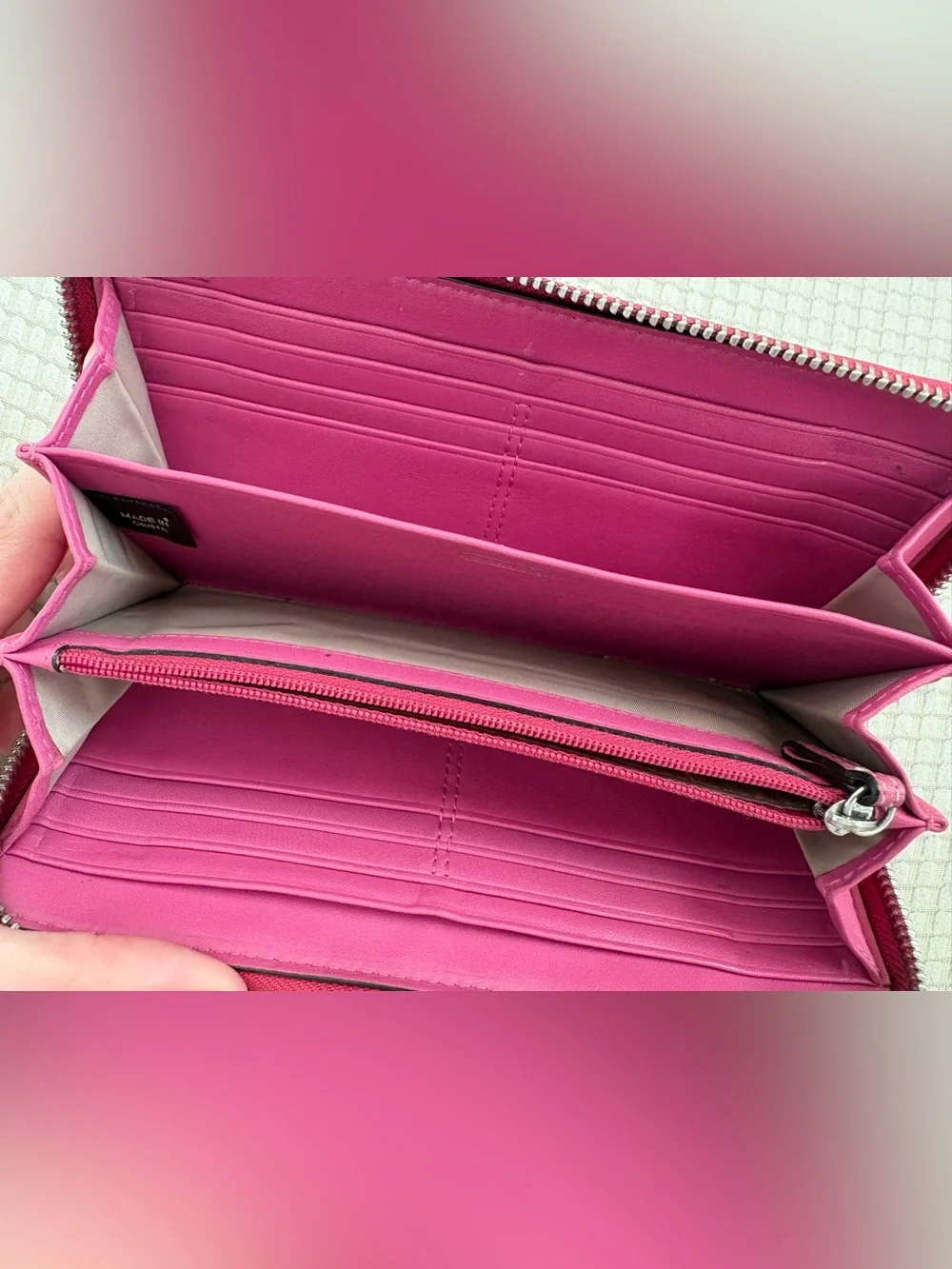 Coach Pink Leather Zip-Around Wallet in Fair Condition- *Do Not Read Below*